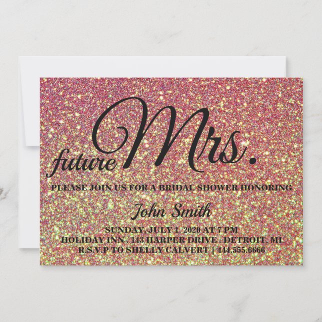 Glitter Möhippa, fru kommissionär Inbjudningar (Framsida)