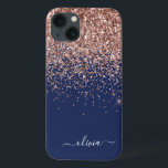 Glitter-monogram Ca för marinblå marinblå marin G<br><div class="desc">Ro Guld -  Rosa och Mobil Gnistra för blå faux och Glitter Brygge Metall Monogram Namn och första . Det gör perfekten söt 16-årsjubileum,  bröllop,  möhippa,  årsdag,  babydusch eller bachelorette-fest för någon som glam lyxen och chic stilar i kärlek.</div>