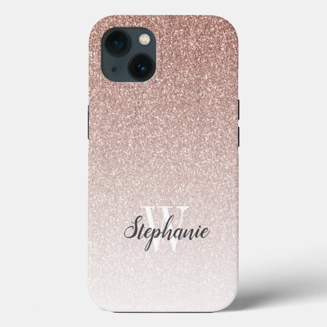Glitter Monogram för det moderna Ro-Guld- (Baksida)