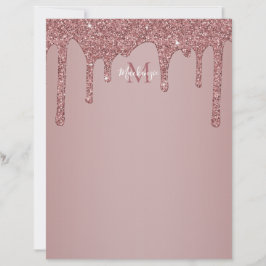 Glitter Monogram för lyxgglam Ro Guld som kör Brevhuvud