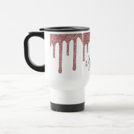 Glitter Monogram för lyxur Ro Guld som kör Resemugg