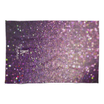 Glitter mousserande lila silver namn i monogrammet