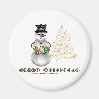 Glitter N Guld Snögubbe Magnet