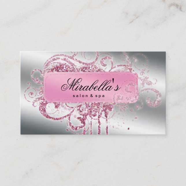 Glitter Nail Salon Möte Elegant Bling Tidsbeställning Kort (Framsida)