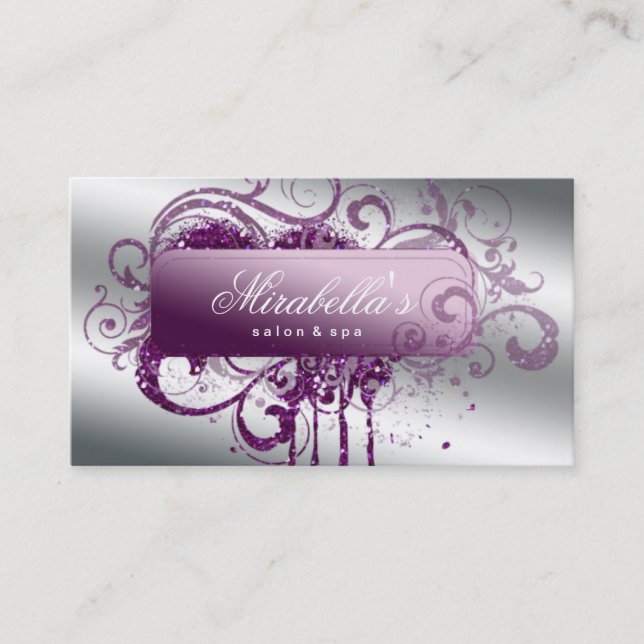 Glitter Nail Salon Möte Elegant Bling Tidsbeställning Kort (Framsida)