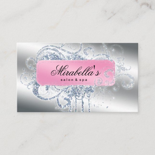 Glitter Nail Salon Möte Elegant Bling Tidsbeställning Kort (Framsida)