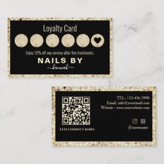 Glitter Nail-sjukförsäkringskort Visitkort