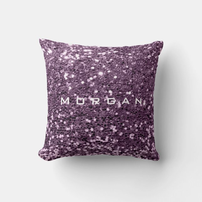 Glitter Namn Mode Sequin Violet Lavender Amethy Kudde (Framsida)