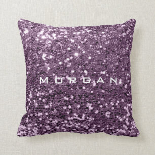 Glitter Namn Mode Sequin Violet Lavender Amethy Kudde