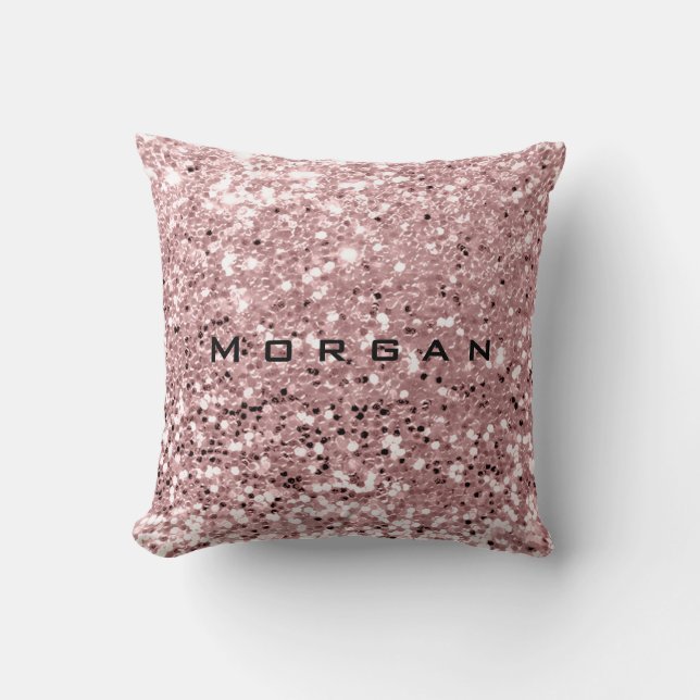 Glitter Namn Sequin Rosa  Powder Ro Kudde (Framsida)