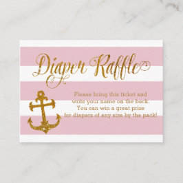 Glitter Nautical Baby Shower Diaper Raffle Card Tilläggskort