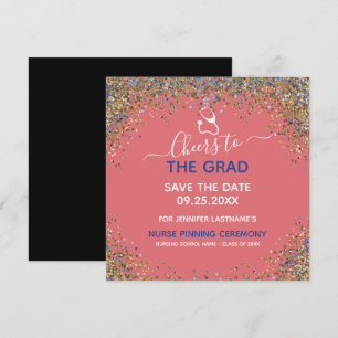 Glitter Nurse Studenten Pinning Spara datum Kort