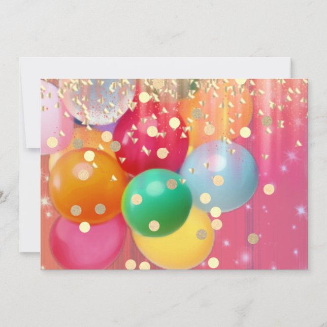 Glitter och ballonger  anteckningskort (Framsida)