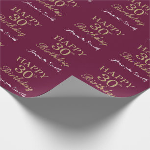 Glitter och Burgundy Red vid Lycklig 30års födel Presentpapper