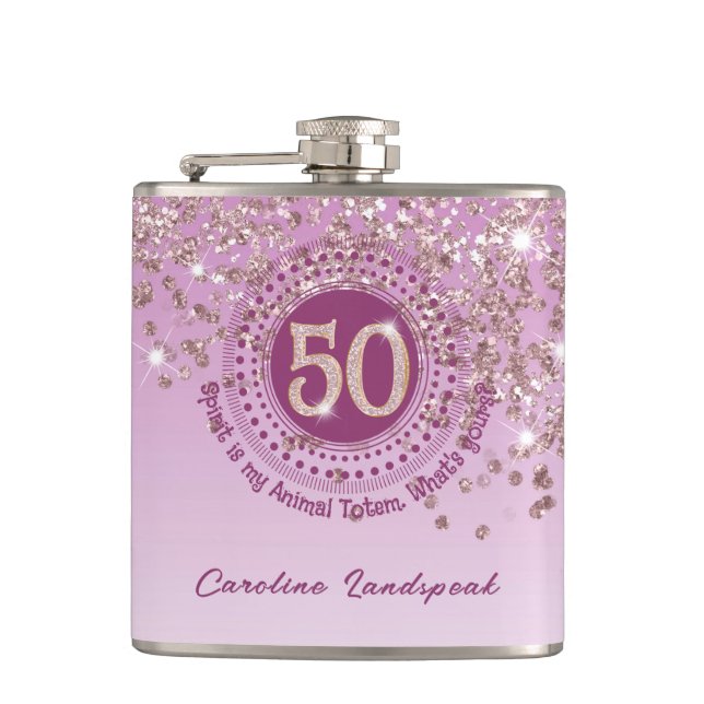 Glitter och dryktsoffert för 50 och Ro Guld Fickplunta (Framsidan)