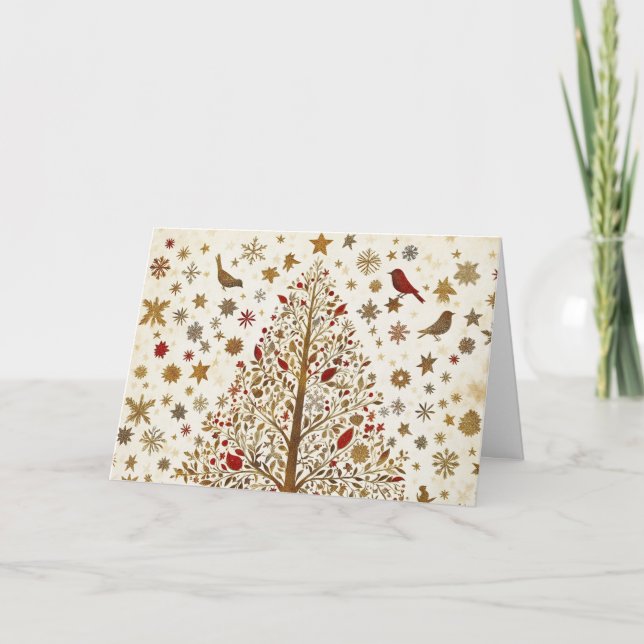 Glitter och guldfärja Julgran Art Kort (Framsida)