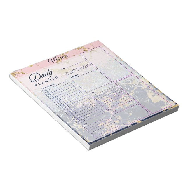 Glitter och marble personlig Day planner Anteckningsblock (Vinklad)