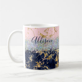 Glitter och marmor personlig kaffemugg