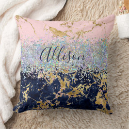 Glitter och marmor personlig kudde