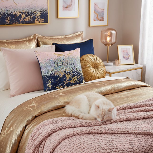 Glitter och marmor personlig kudde (Skapare uppladdad)