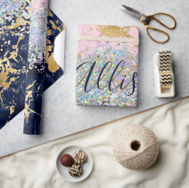 Glitter och marmor personlig presentpapper