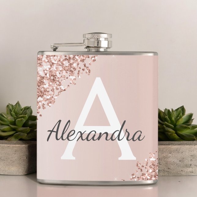 Glitter och Monogram för Gnistra och   Rosa ros Gu Fickplunta (Skapare uppladdad)