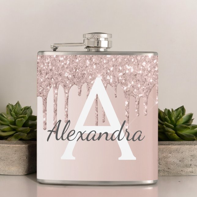 Glitter och Monogram för Gnistra och   Rosa ros Gu Fickplunta (Skapare uppladdad)