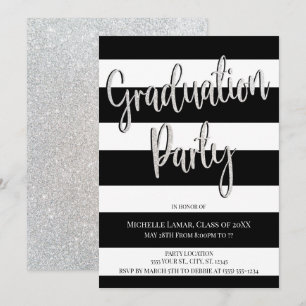 Glitter och randstudentfestinbjudningar inbjudningar