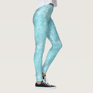 Glitter och Shine Mönster Teal ID671 Leggings