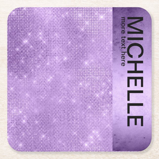 Glitter och Shine Namn Violet ID673 Underlägg Papper Kvadrat (Framsidan)
