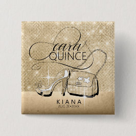 Glitter och Shine Quinceanera V2 Guld ID701 Knapp