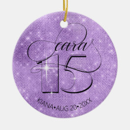 Glitter och Shine Quinceanera Violet ID701 Julgransprydnad Keramik