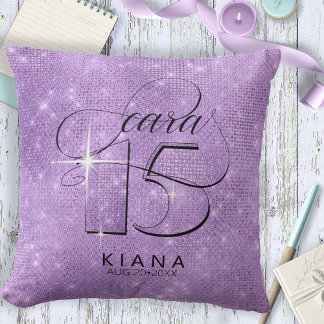 Glitter och Shine Quinceanera Violet V2 ID701 Kudde