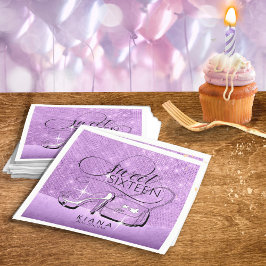 Glitter och Shine Sweet 16 V2 Violet ID675 Pappersservett