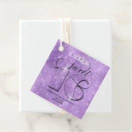 Glitter och Shine Sweet 16 Violet ID675 Gåvor Etiketter