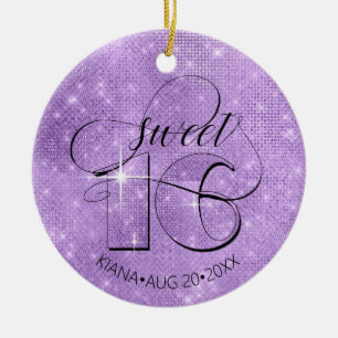 Glitter och Shine Sweet 16 Violet ID675 Julgransprydnad Keramik