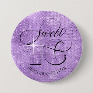 Glitter och Shine Sweet 16 Violet ID675 Knapp