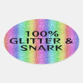 Glitter och snaror - sjökrabbare humor ovalt klistermärke