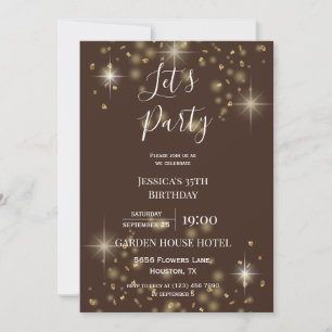 glitter och Sparkles födelsedag "Låt oss Party" Inbjudningar