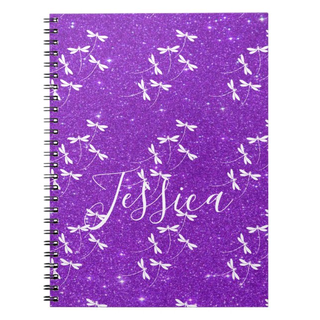 Glitter och trollsländor personlig  anteckningsbok (Framsidan)