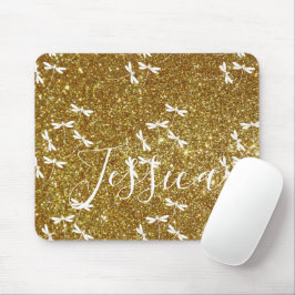 Glitter och trollsländor personlig musmatta