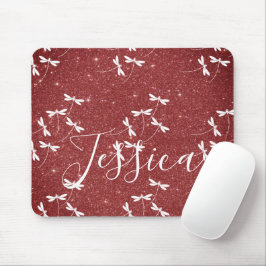 Glitter och trollsländor personlig musmatta