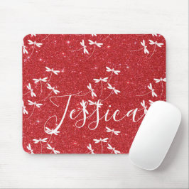 Glitter och trollsländor personlig musmatta