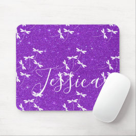 Glitter och trollsländor personlig musmatta