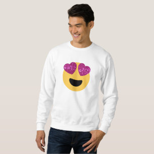 glitter öga emoji manar sweatshirt