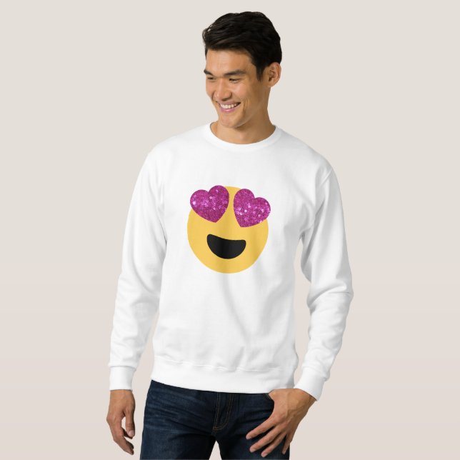 glitter öga emoji manar sweatshirt (Hel framsida)
