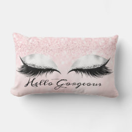 Glitter Öga Makeup Lash Rosa Pastel Gorgous Lumbarkudde