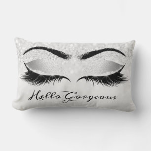 Glitter Öga Makeup Lash Silver Grått Gorgous Lumbarkudde