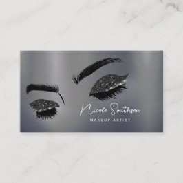 Glitter Ögon Brushed Metall Makeup Artist Silver Visitkort