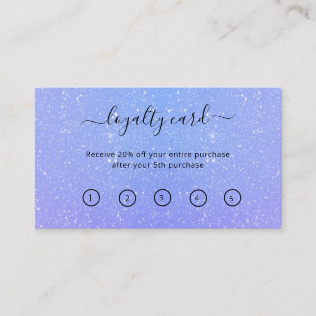 Glitter Ombre Beauty Salon Lojalitetskort (Framsida)
